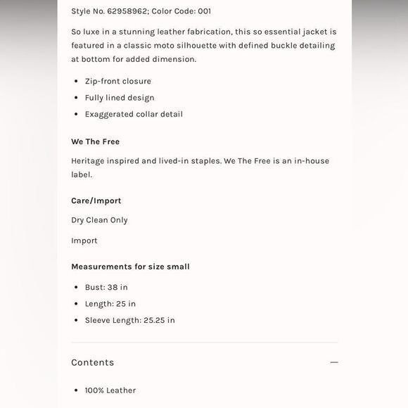 Free People x We The Free Cora Leather Jacket/ Size L - Picture 7 of 8